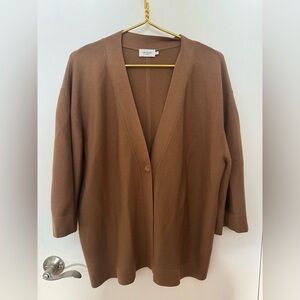 The Reset R Label XL Tan Wool V Neck Cardigan